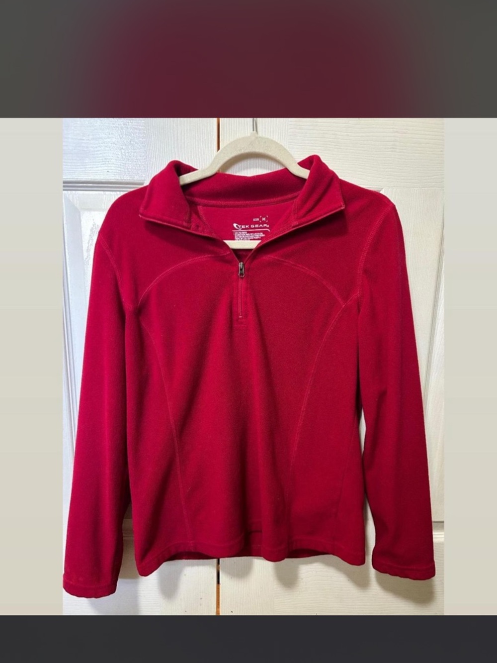 tek gear Women’s Red Quarter-Zip Turtleneck Fleece Pullover